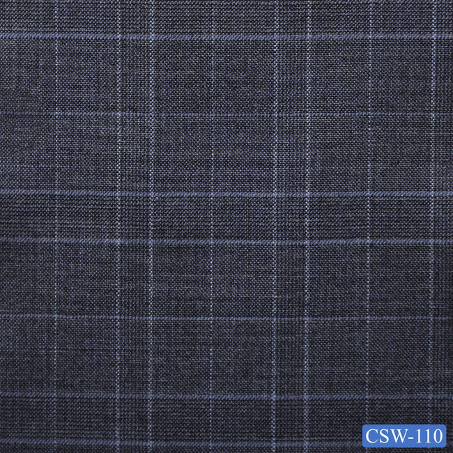 CSW-110/V3-19070 Ash Blue Plaid Pants Fabric