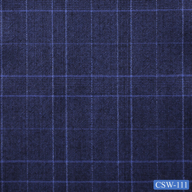 CSW-111/V3-19071 Blue Plaid Pants Fabric