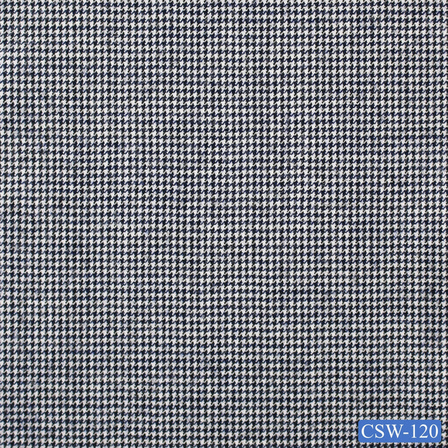 CSW-120/V3-19080 White Houndstooth Pants Fabric
