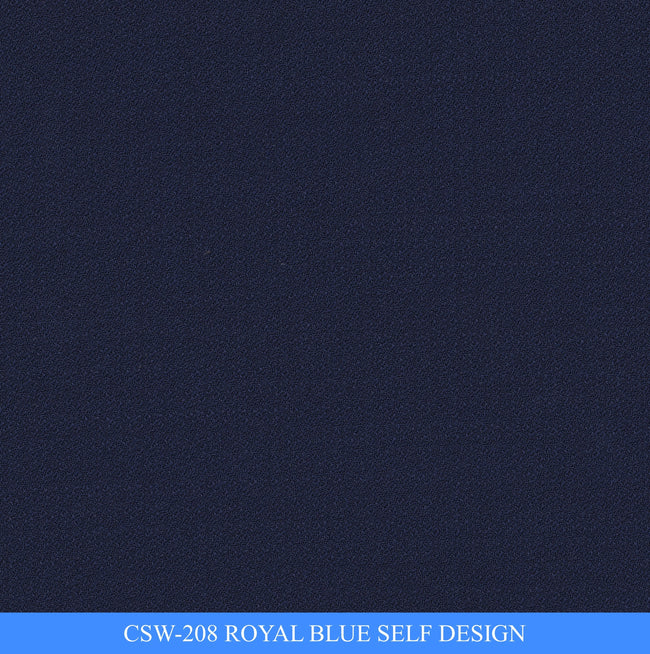 CSW-208/V3-19127 Royal Blue Self Design Vest Fabric