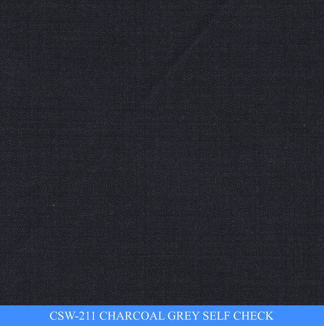 CSW-211/V3-19130 Charcoal Grey Self Check Pants Fabric