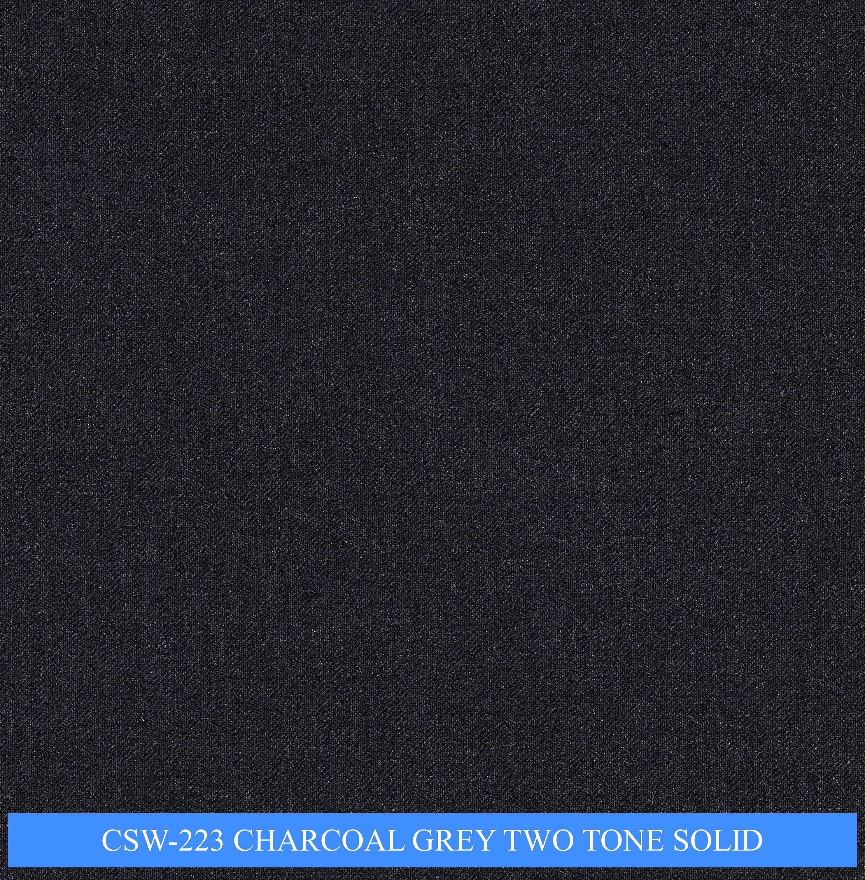 CSW-223/V3-19142 Charcoal Grey Two Tone Solid Pants Fabric