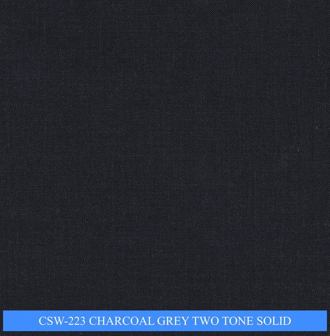 CSW-223/V3-19142 Charcoal Grey Two Tone Solid Pants Fabric