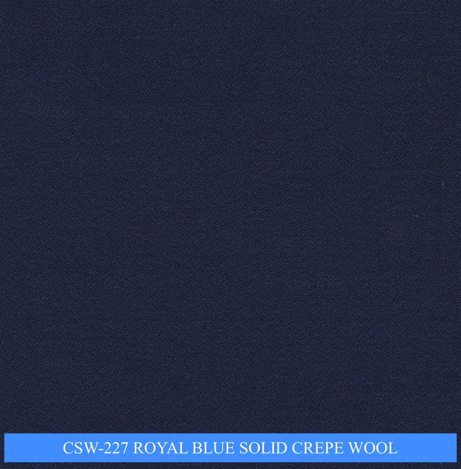 CSW-227/V3-19146 Royal Blue Solid Crepe Wool Pants Fabric