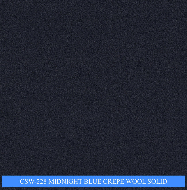 CSW-228/V3-19147 Midnight Blue Crepe Wool Solid Vest Fabric