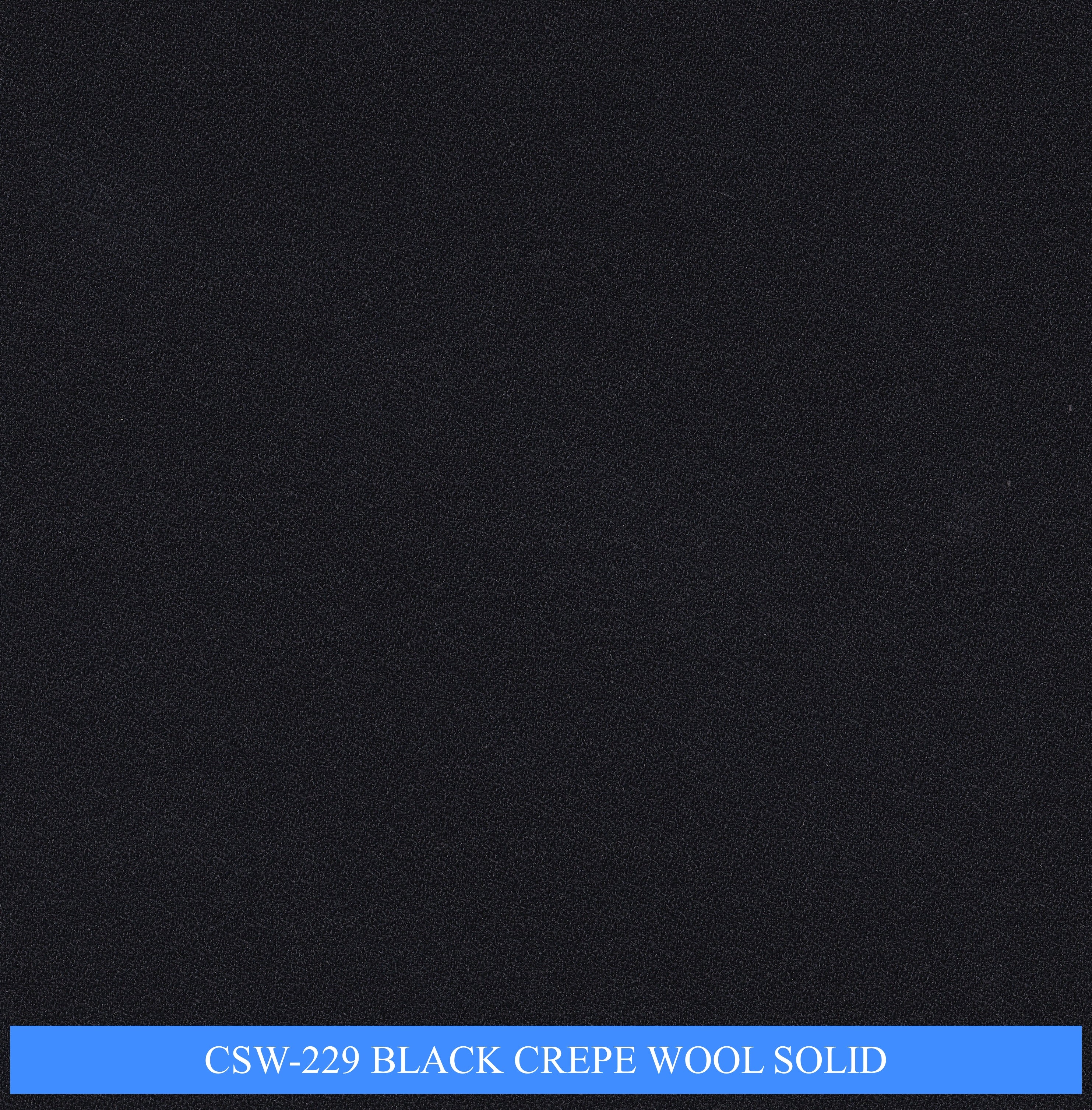 CSW-229/V3-19148 Black Crepe Wool Solid Pants Fabric
