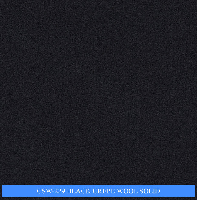 CSW-229/V3-19148 Black Crepe Wool Solid Pants Fabric