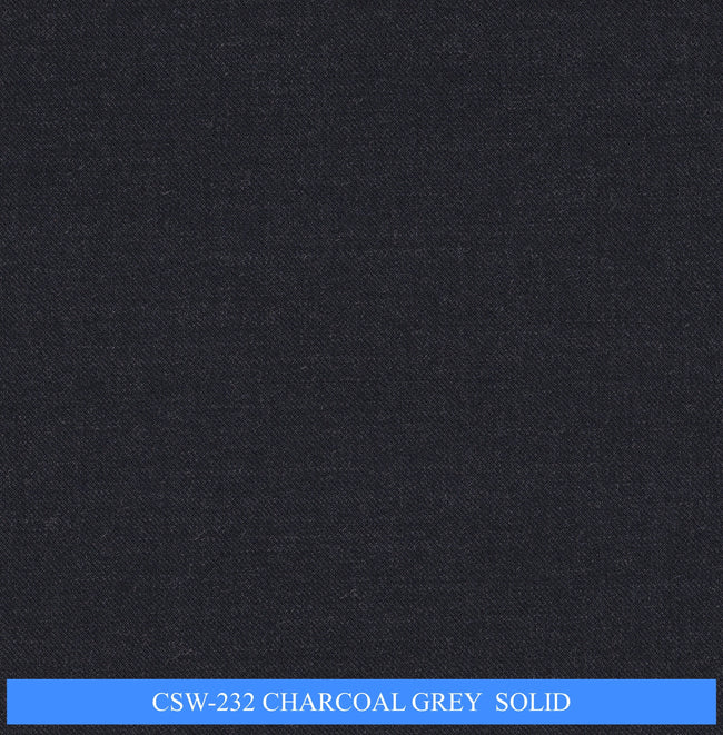 CSW-232/V3-19151 Charcoal Grey Solid Pants Fabric