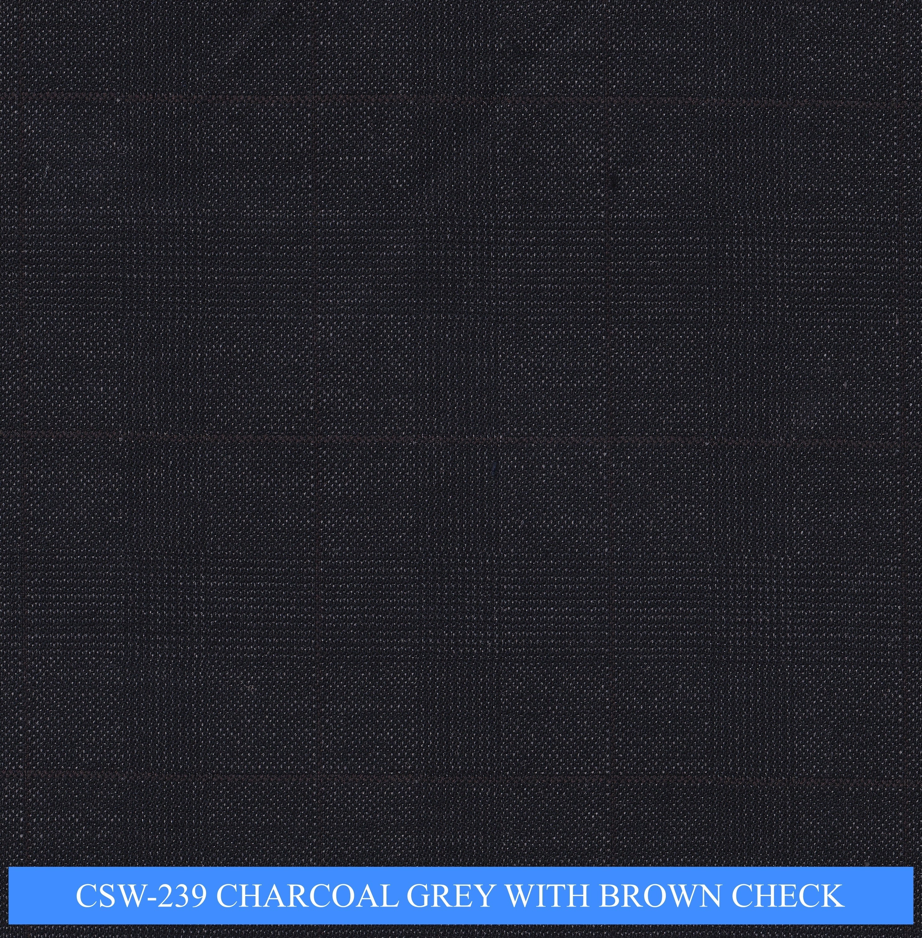 CSW-239/V3-19158 Charcoal Grey With Brown Check Pants Fabric