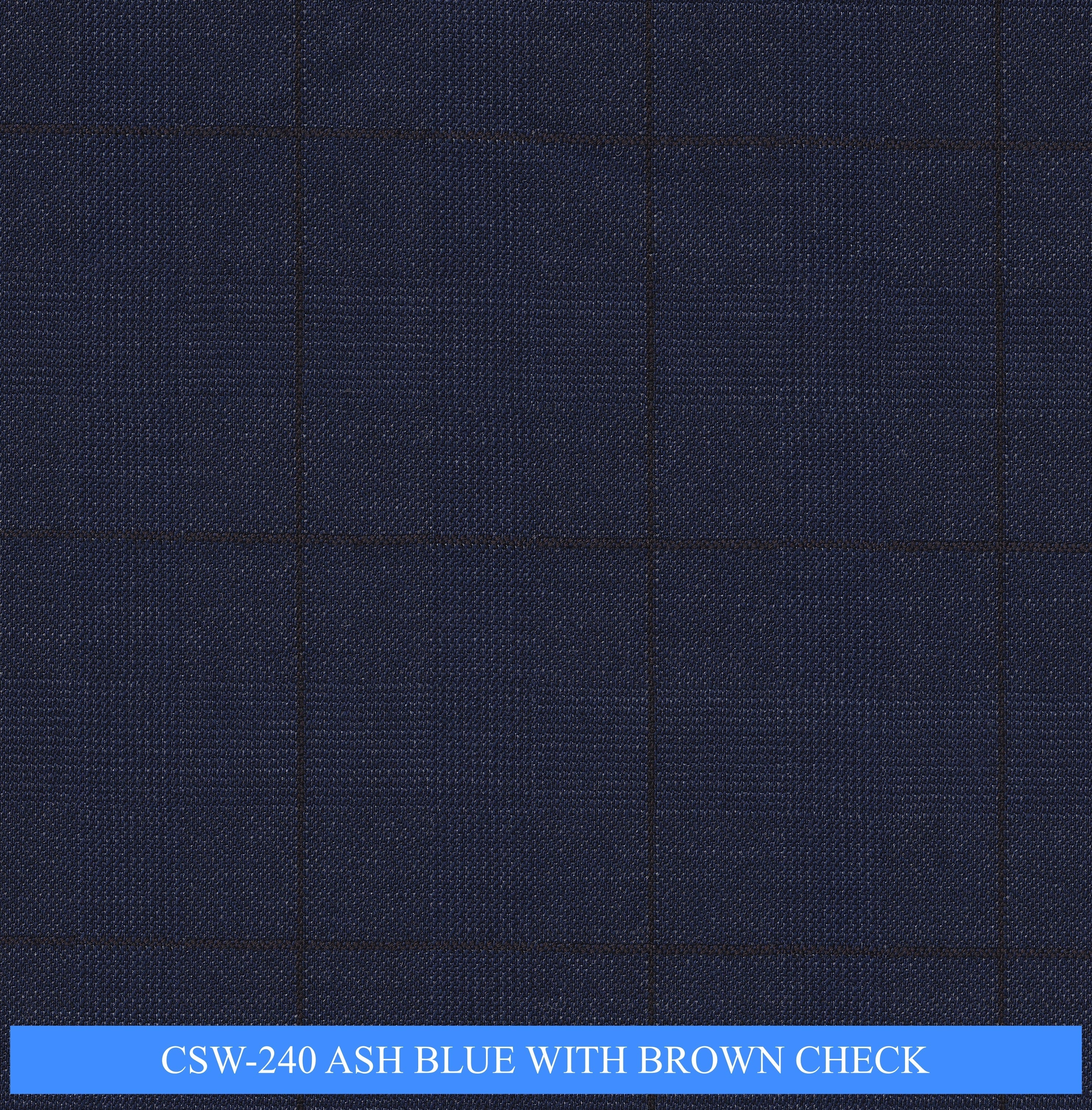 CSW-240/V3-19159 Ash Blue With Brown Check Pants Fabric