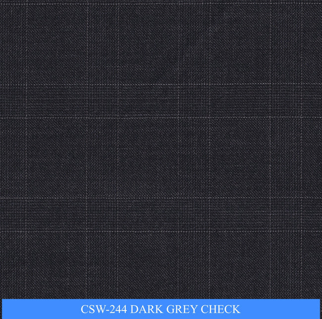 CSW-244/V3-19163 Dark Grey Check Pants Fabric