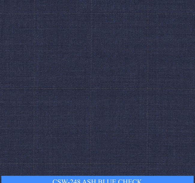 CSW-248/V3-19167 Ash Blue Check Pants Fabric