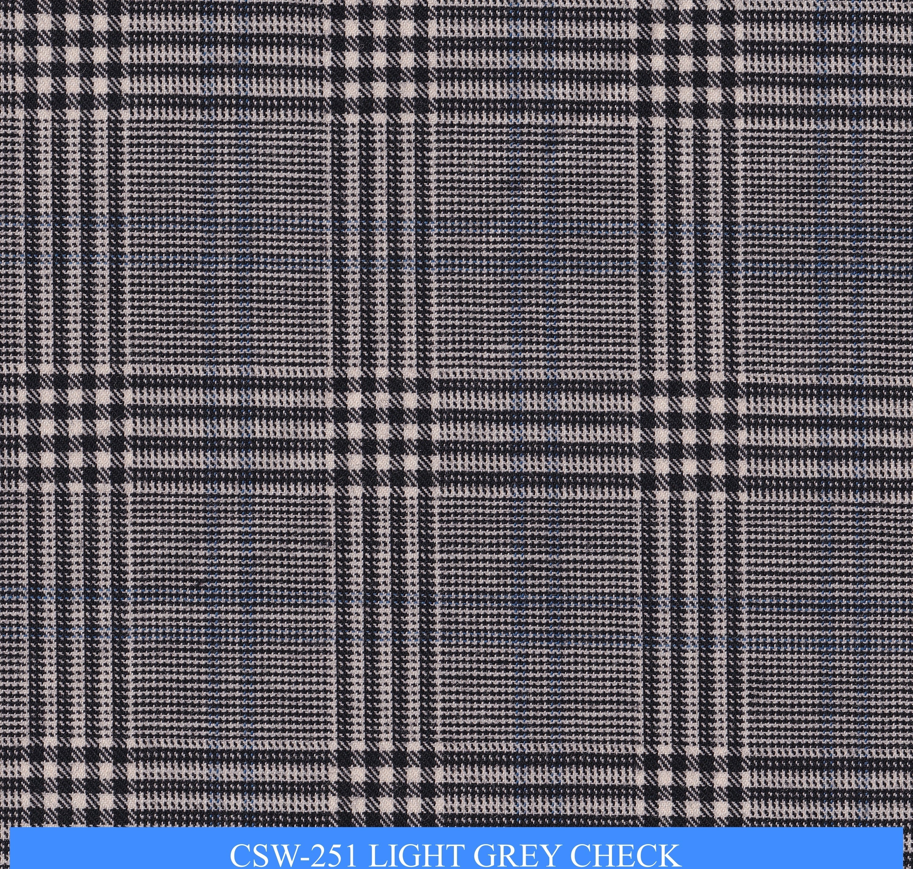 CSW-251/V3-19170 Light Grey Check Pants Fabric