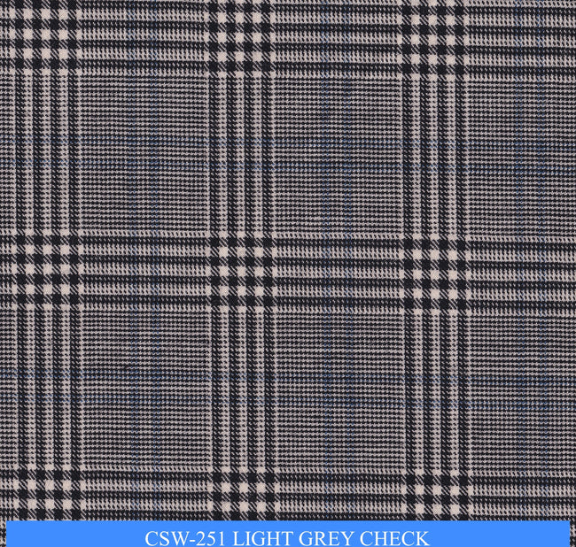 CSW-251/V3-19170 Light Grey Check Pants Fabric
