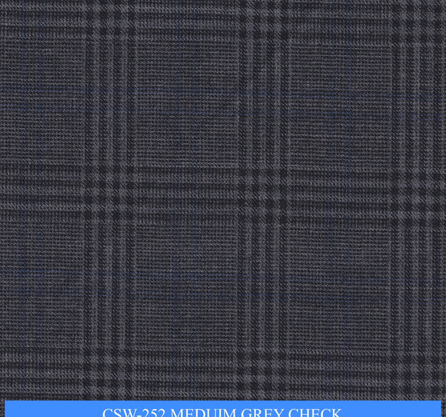 CSW-252/V3-19171 Meduim Grey Check Vest Fabric