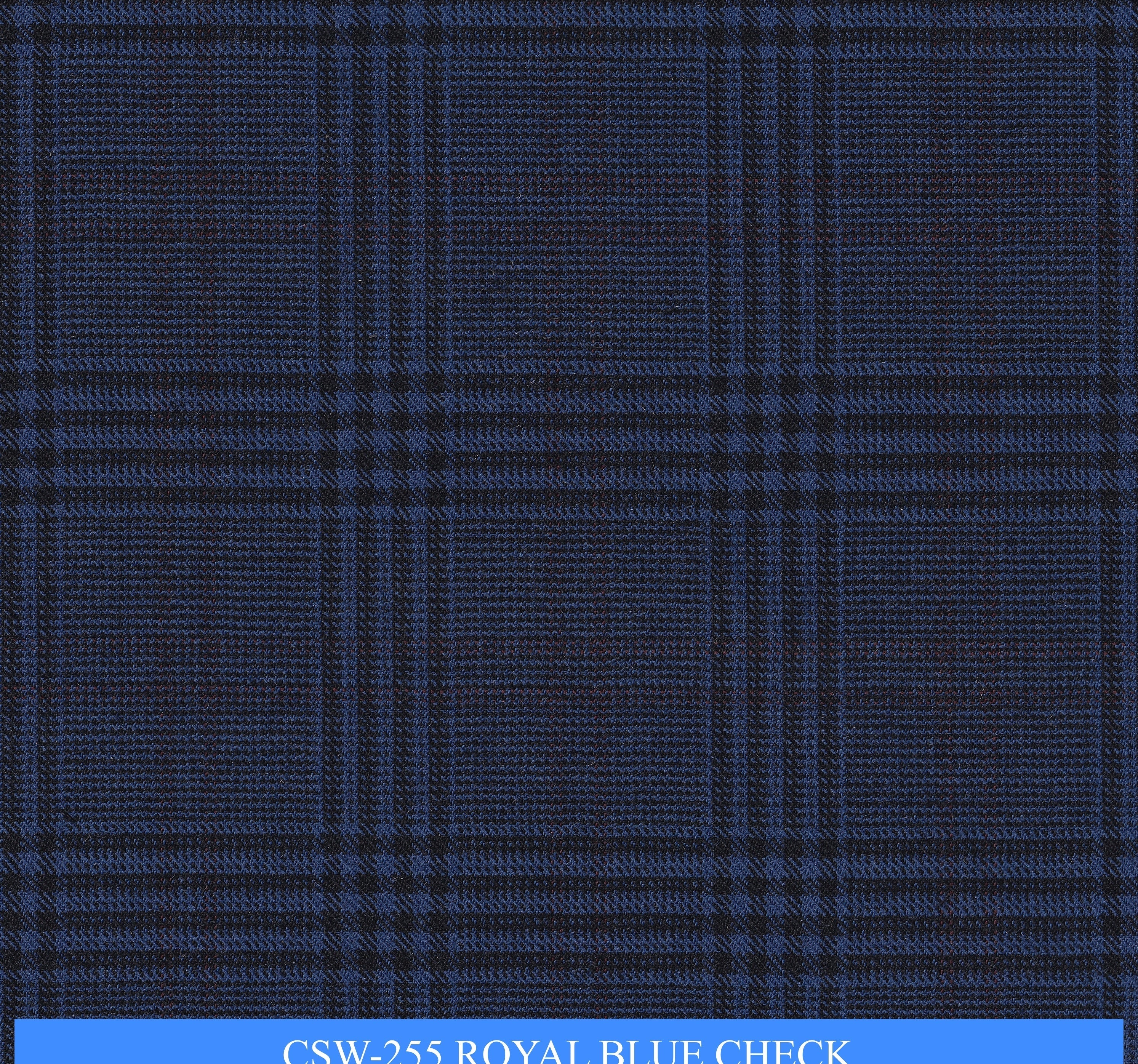 CSW-255/V3-19174 Royal Blue Check Pants Fabric