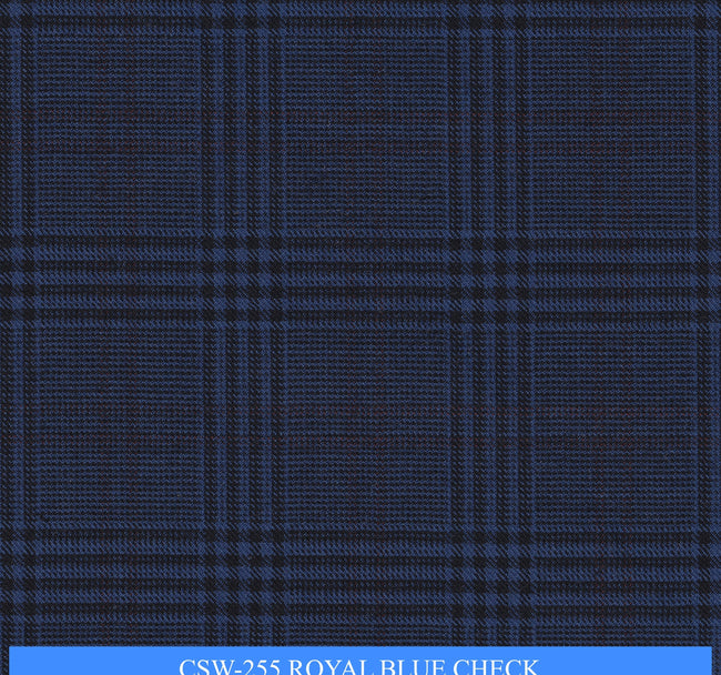 CSW-255/V3-19174 Royal Blue Check Pants Fabric