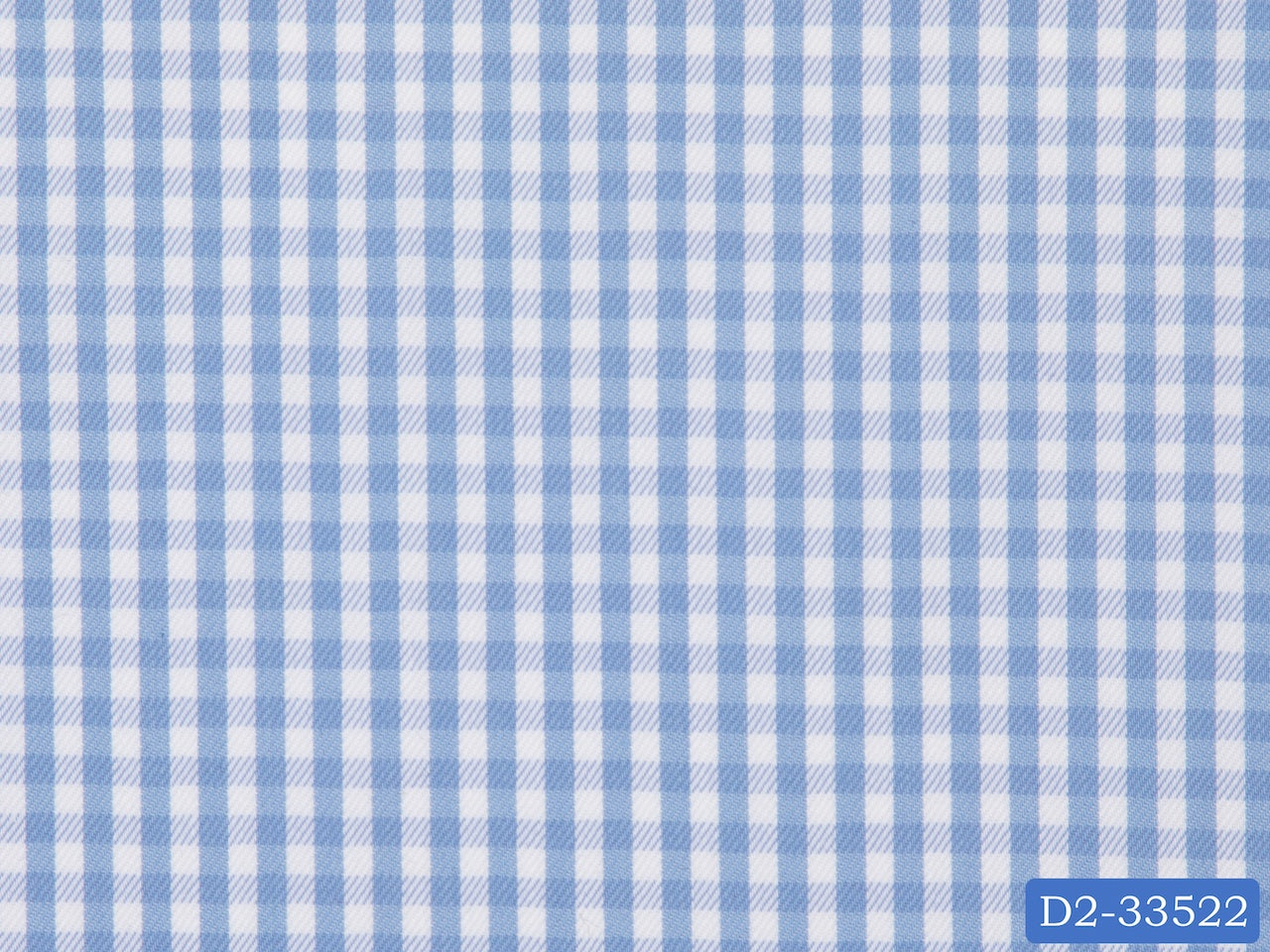 D2-33522 Light Blue And White Check Shirting Fabric