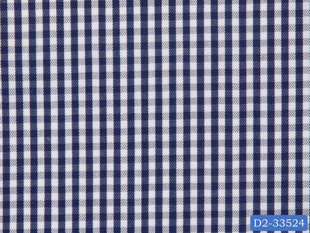 D2-33524 Dark Blue And White Check Shirting Fabric