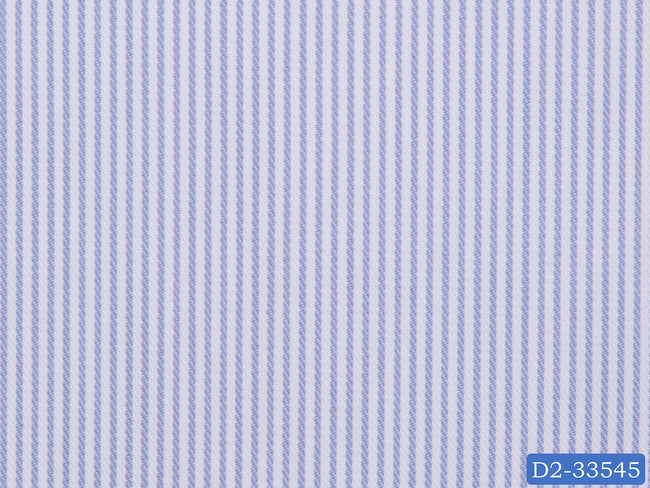 D2-33545 White With Light Blue Stripe Shirting Fabric