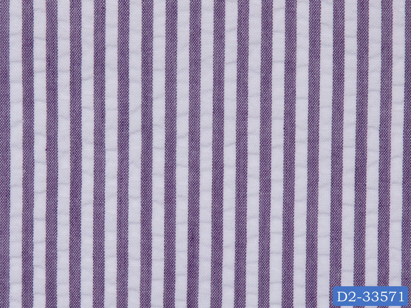 SEERSUCKER-4/D2-33571 Purple and White Stripe Shirting Fabric