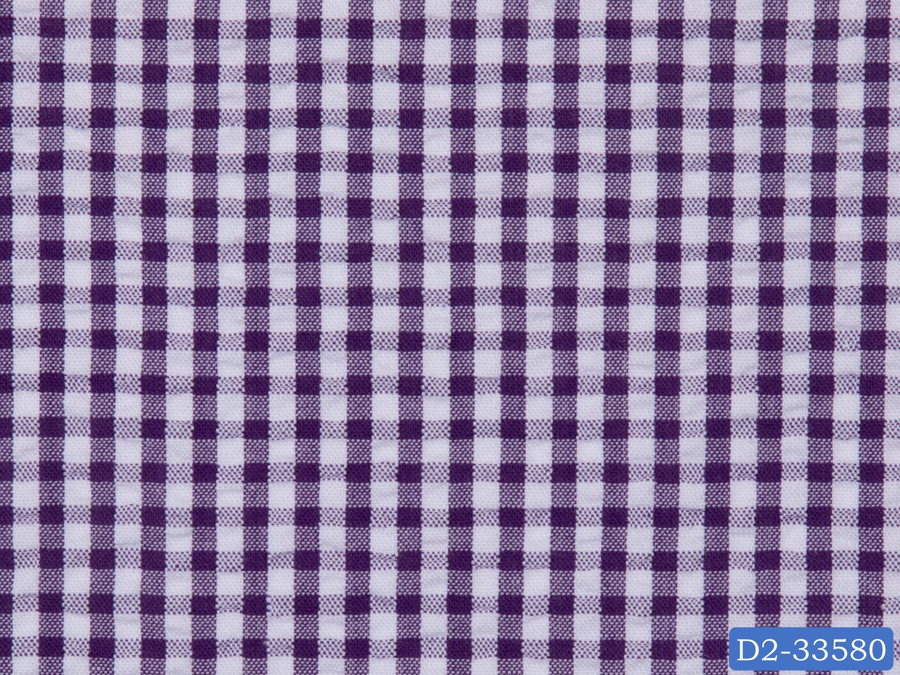 SEERSUCKER-10/D2-33580 Purple and White Check Shirting Fabric