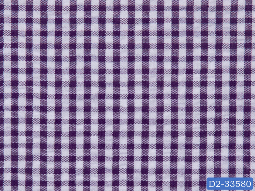 SEERSUCKER-10/D2-33580 Purple and White Check Shirting Fabric
