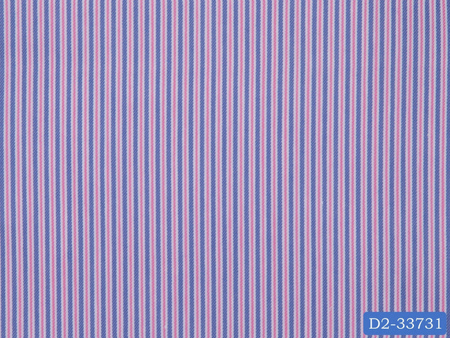 D2-33731 Pink, Blue And White Stripe Shirting Fabric
