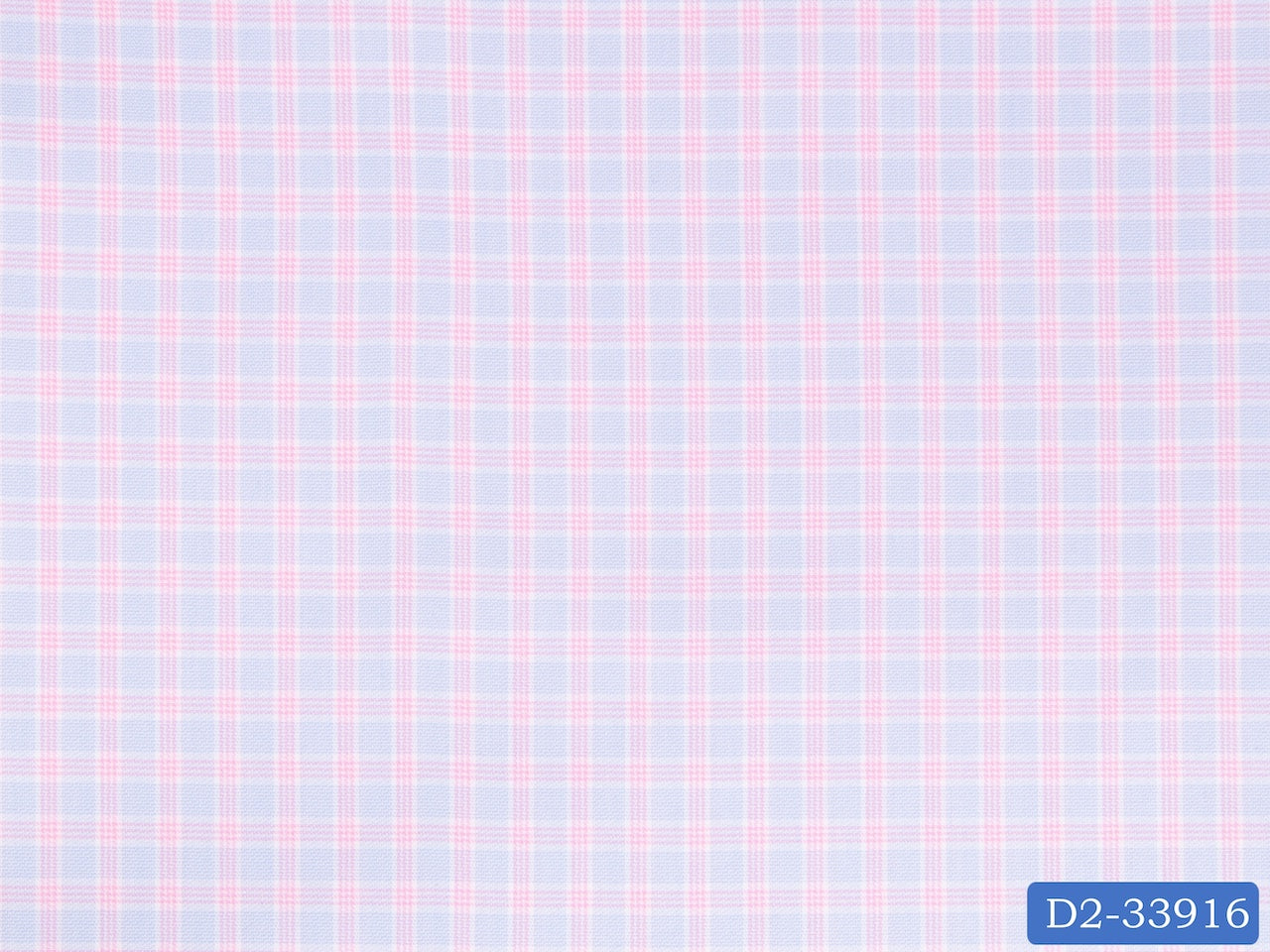D2-33916 Light Blue With Pink Check Shirting Fabric