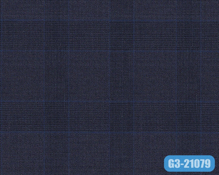 72660/G3-21079 Blue Grey With Blue Check Jacket Fabric