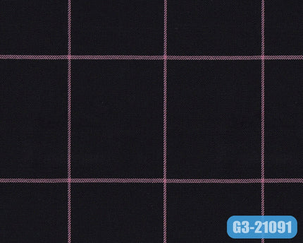 72627/G3-21091 Black With Pink Check Suit Fabric