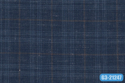 GS7828/G3-21247 Blue With Light Brown Check Jacket Fabric