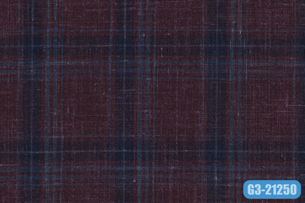 GS7831/G3-21250 Maroon With Blue Check Jacket Fabric