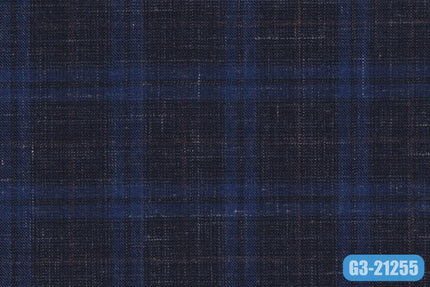 GS7836/G3-21255 Dark Blue With Blue Check Jacket Fabric
