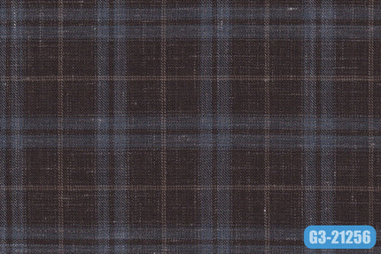 GS7837/G3-21256 Brown With Light Blue Check Jacket Fabric