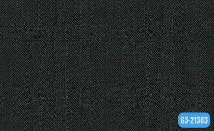 LH255-6/G3-21303 Dark Green Herringbone Suit Fabric