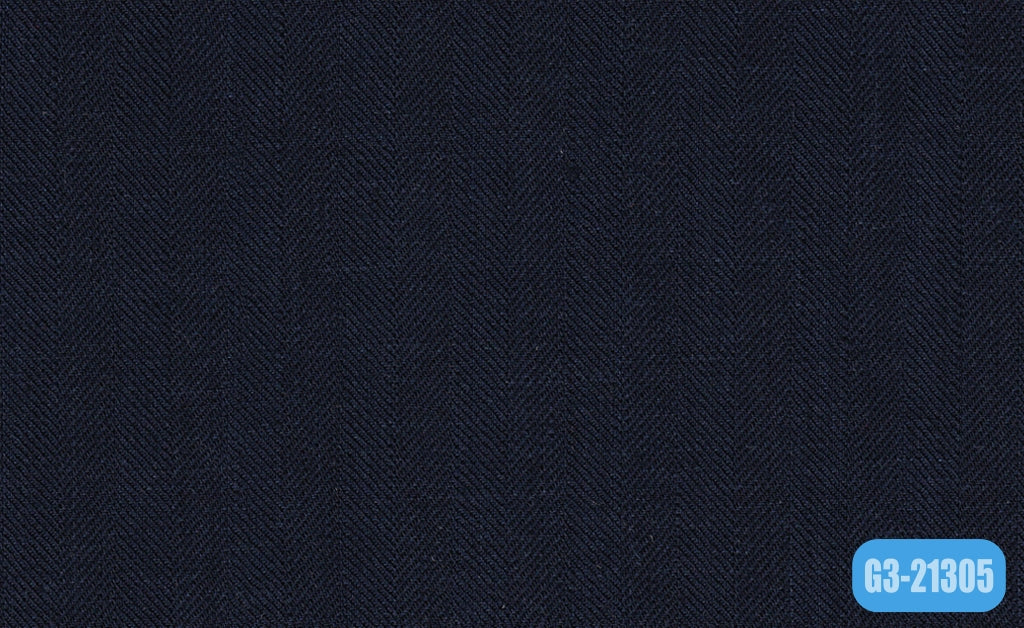 LH255-7/G3-21305 Navy Herringbone Jacket Fabric