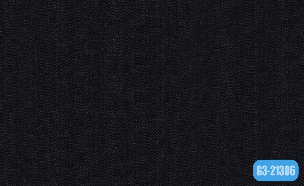 LH255-8/G3-21306 Black Herringbone Jacket Fabric