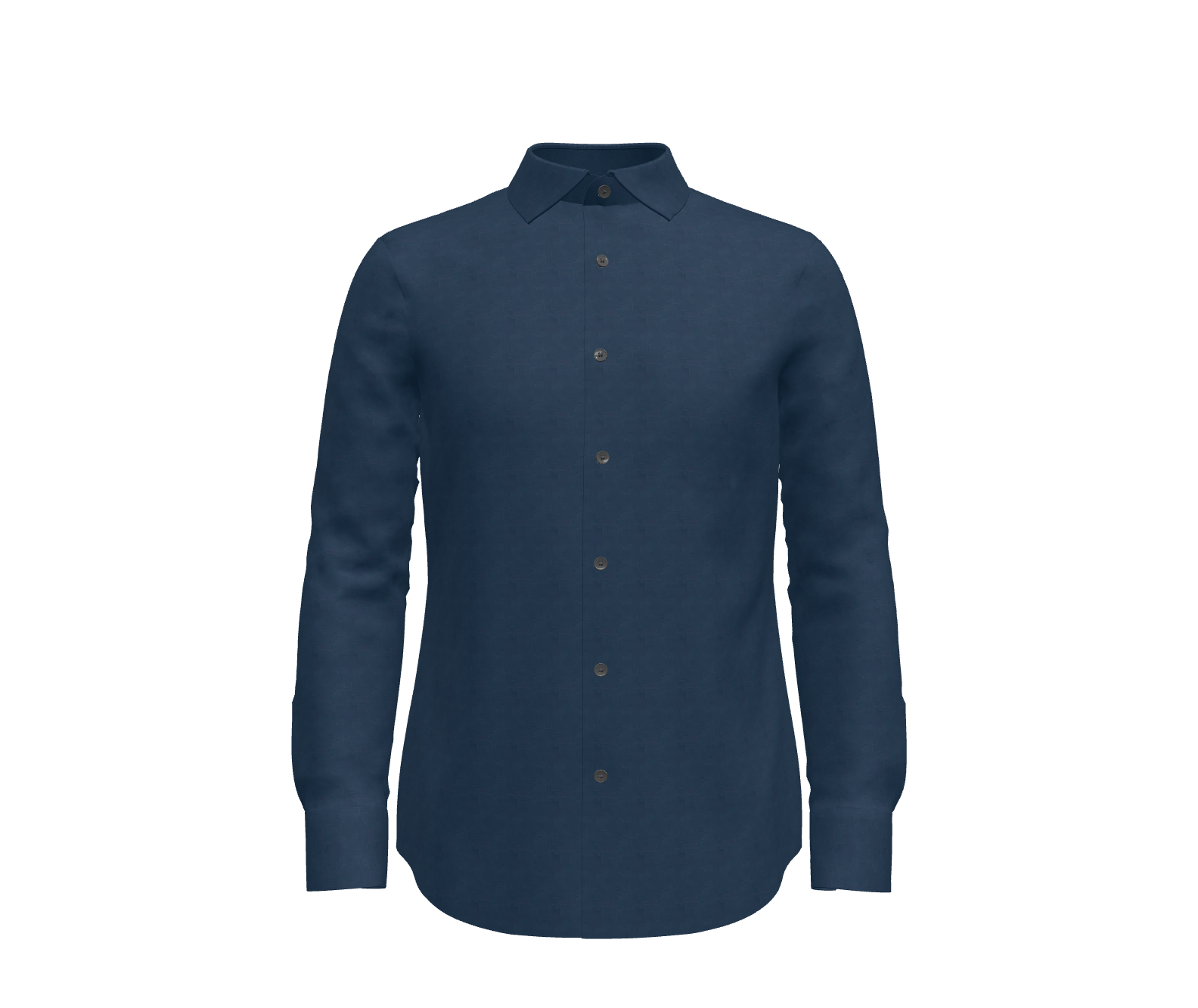 Dark Navy Solid Flannel Look Shirt