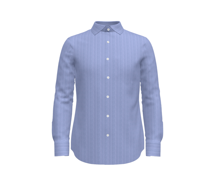 Navy Blue and White Micro Stripe Shirt