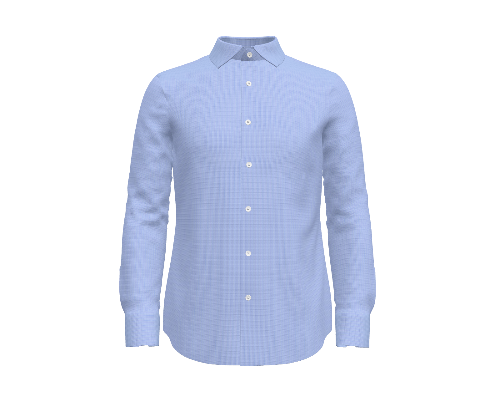 Light Blue and White Micro Houndstooth Shirt