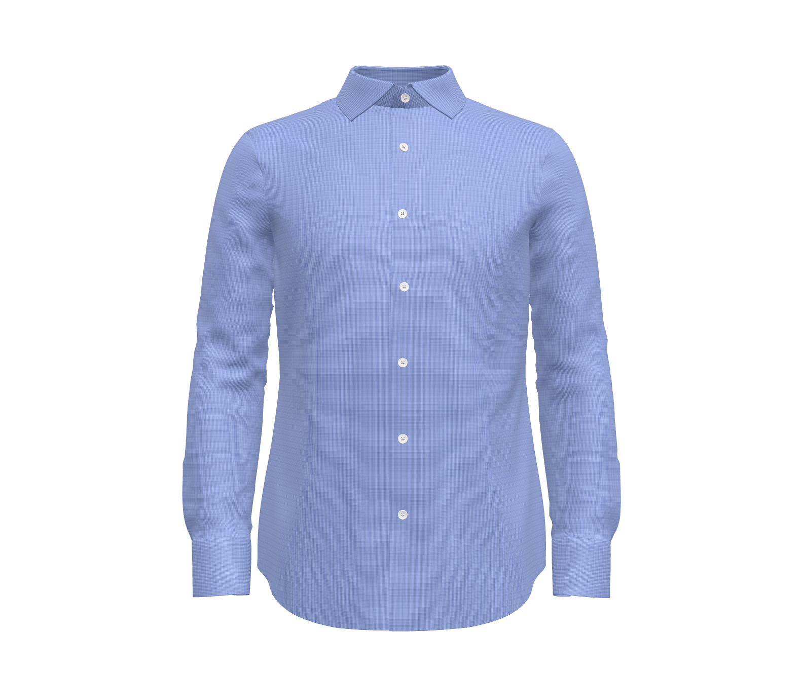 Navy Blue and White Micro Houndstooth Shirt