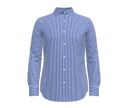 Navy Blue and White Gingham Check Shirt