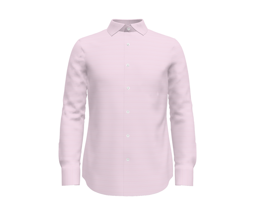 Pink and White Pinpoint Self Texture Shirt