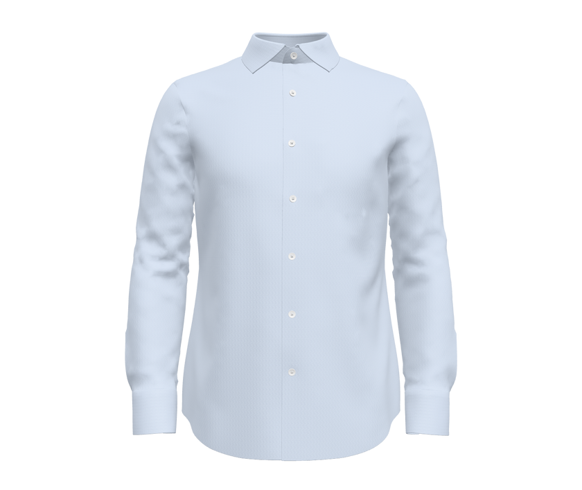 Light Blue and White Pinpoint Self Texture Shirt