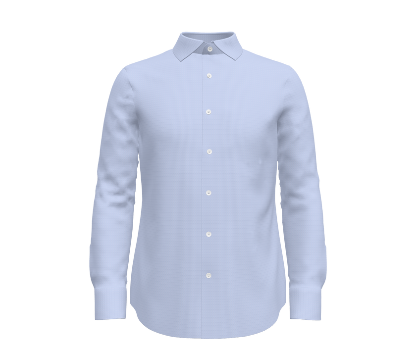 Blue and White Pinpoint Self Texture Shirt