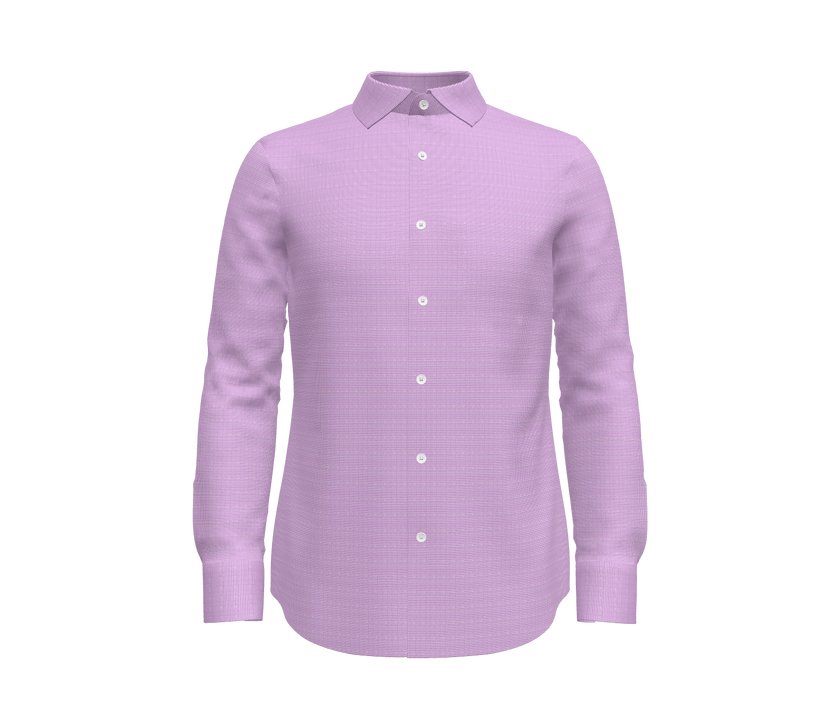 Pink and White Houndstooth Self Texture Shirt