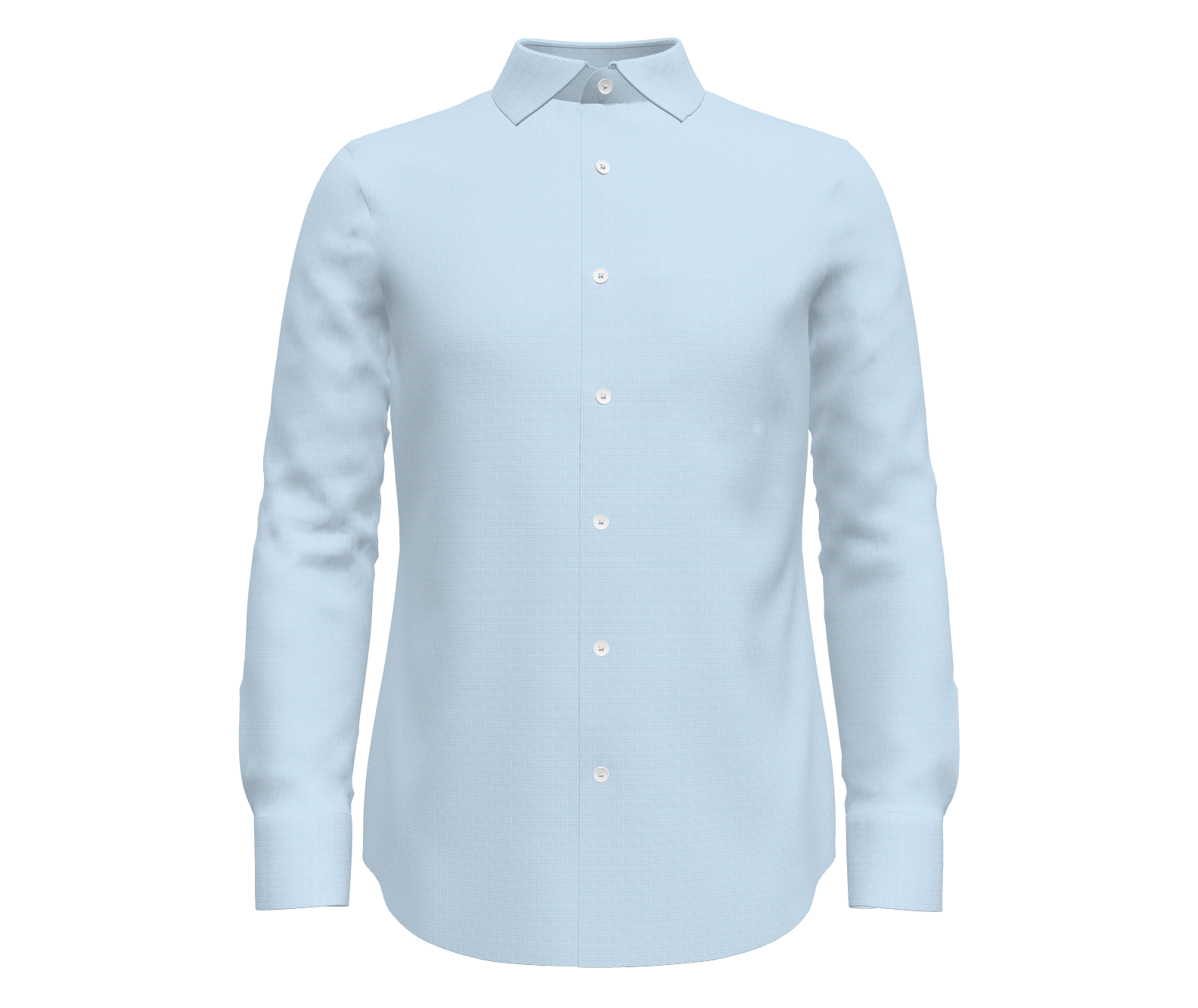 Light Blue and White Houndstooth Self Texture Shirt