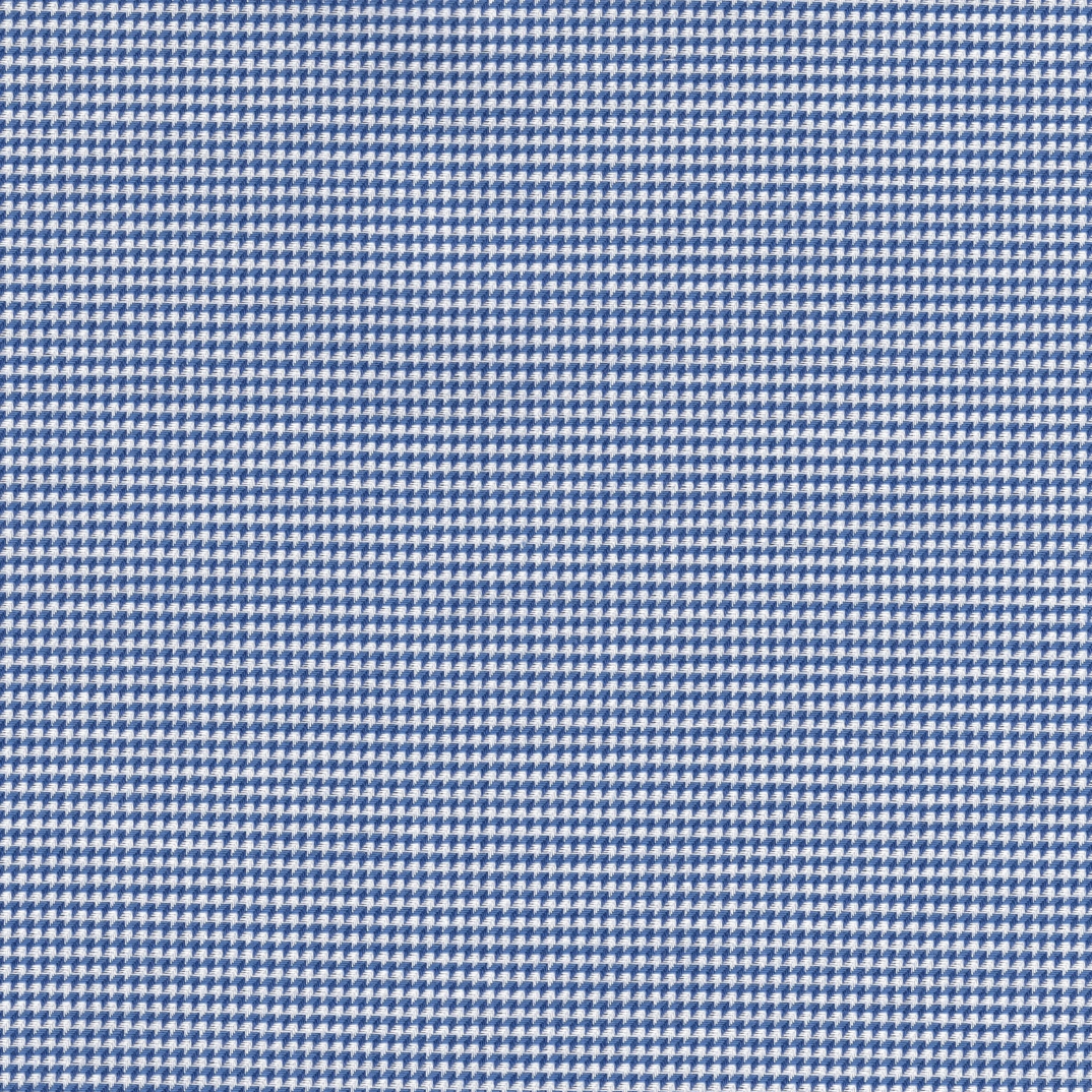 Navy and White Houndstooth Self Texture Shirt