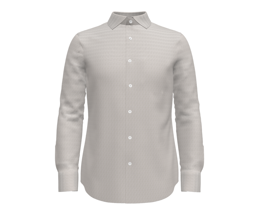 Grey and White Houndstooth Self Texture Shirt